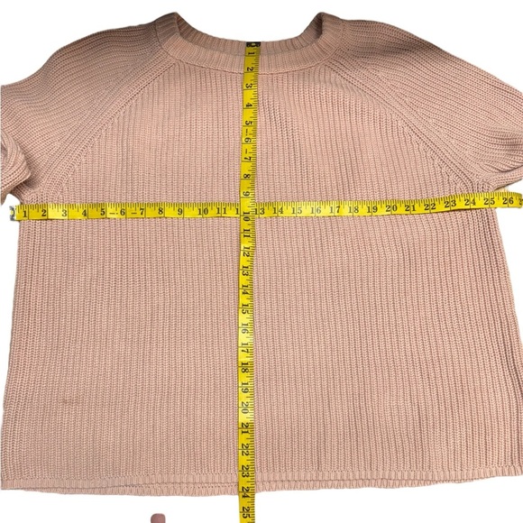 Jenni Kayne Fisherman Knit Sweater In Blush Cotton Oversized Ribbed Crewneck XXL - Picture 16 of 16